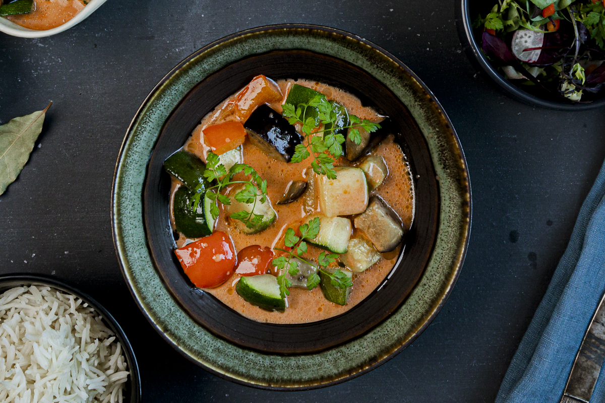 Red curry grnnsaksgryte (vegan) middag