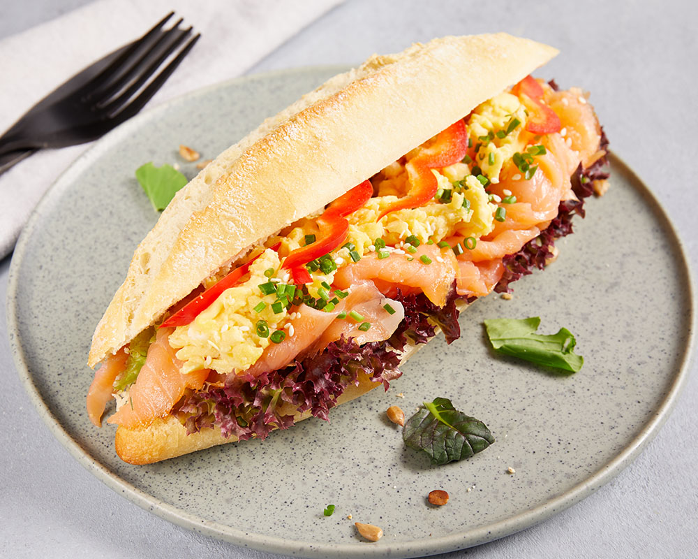 Laktosefri baguette, Laks/eggerre