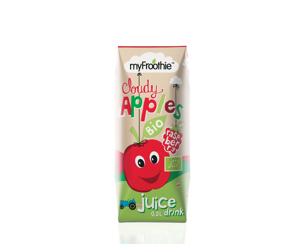 myFroothie kologisk Eple og Bringebrjuice
