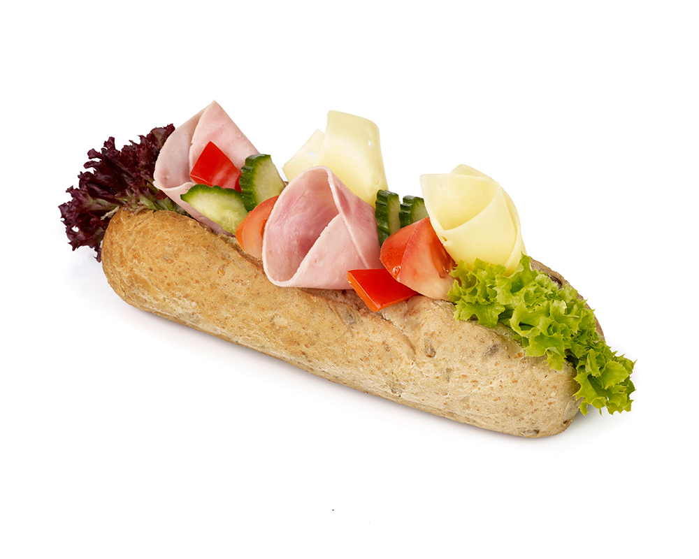 Glutenfri Baguette, Ost/skinke
