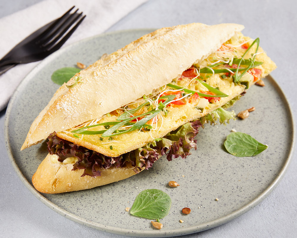 Baguette Vegetaromelett