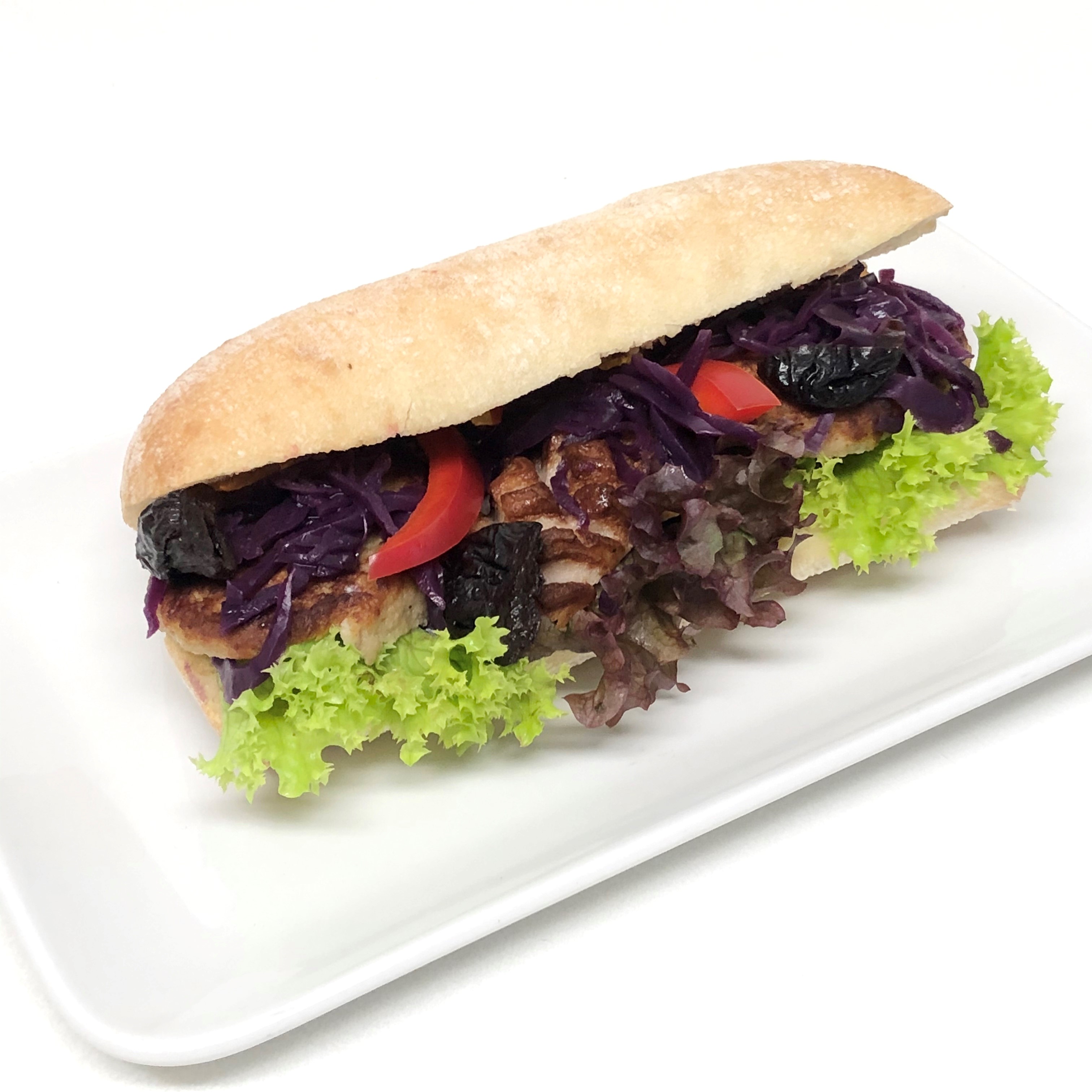 Ciabatta med medisterkake og juleplse