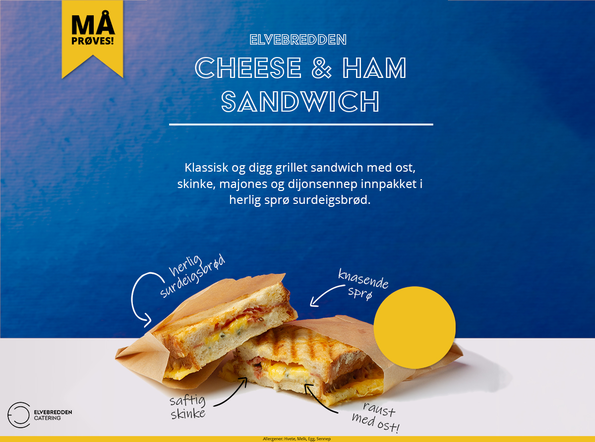 Cheese & ham sandwich, leveres fryst