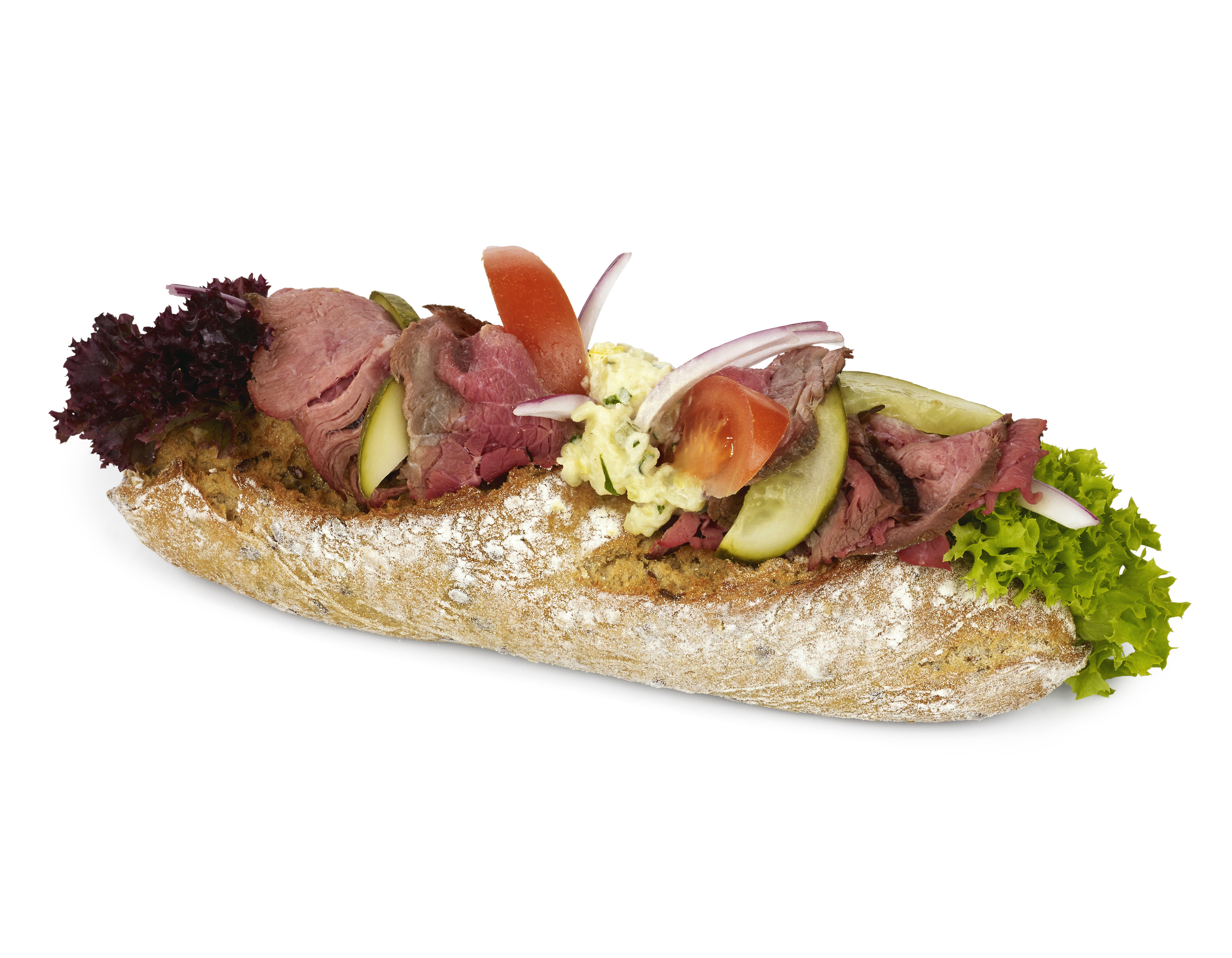 Rustic baguette, Roastbiff